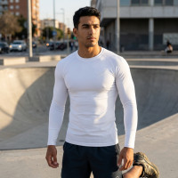 Maillot de compression manche longue Blanc