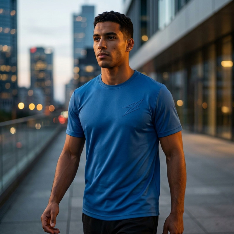 T-shirt Homme essential daily Bleu col rond|...