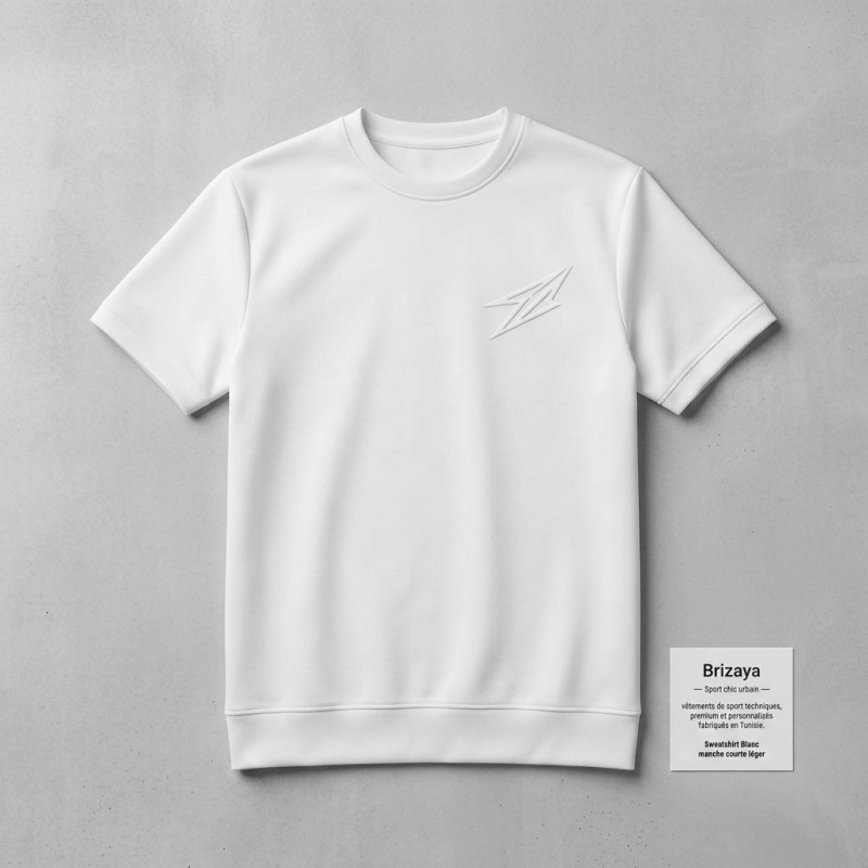 Sweatshirt Blanc manche courte léger