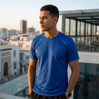 Sweatshirt Bleu manche courte léger
