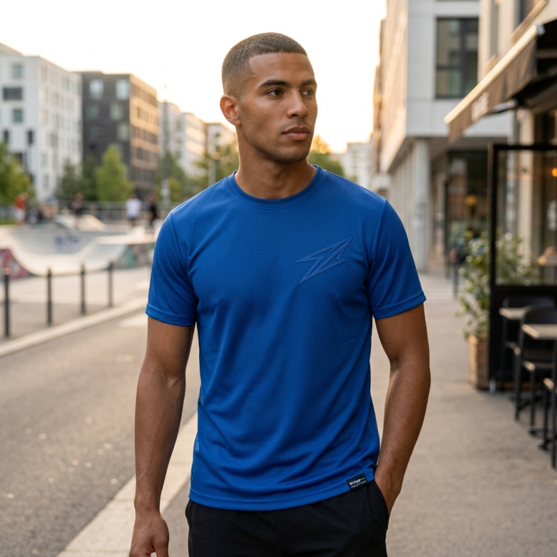 Sweatshirt Bleu manche courte léger