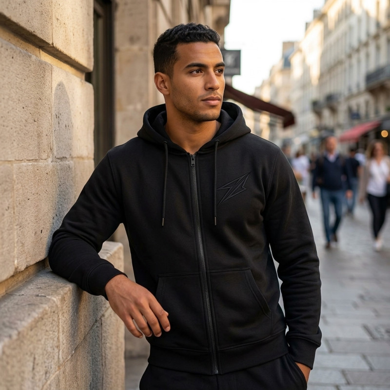 Veste à Capuche Noir coupe regular