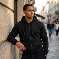 Veste à Capuche Noir coupe regular