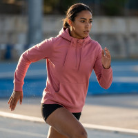 Veste a capuche Rose half zip pour femme