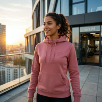 Veste a capuche Rose half zip pour femme