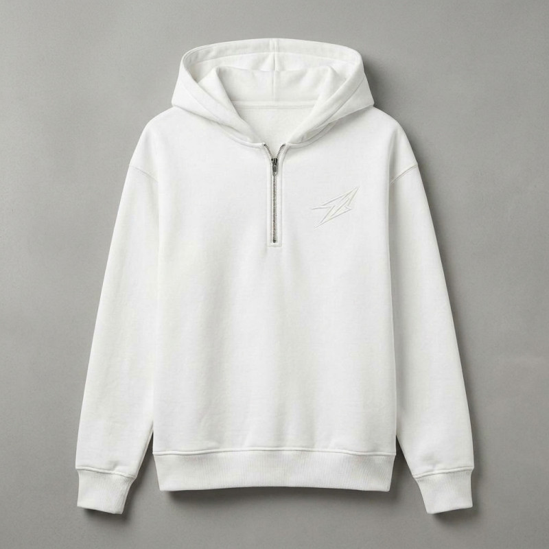 Veste a capuche Ecru half zip pour femme