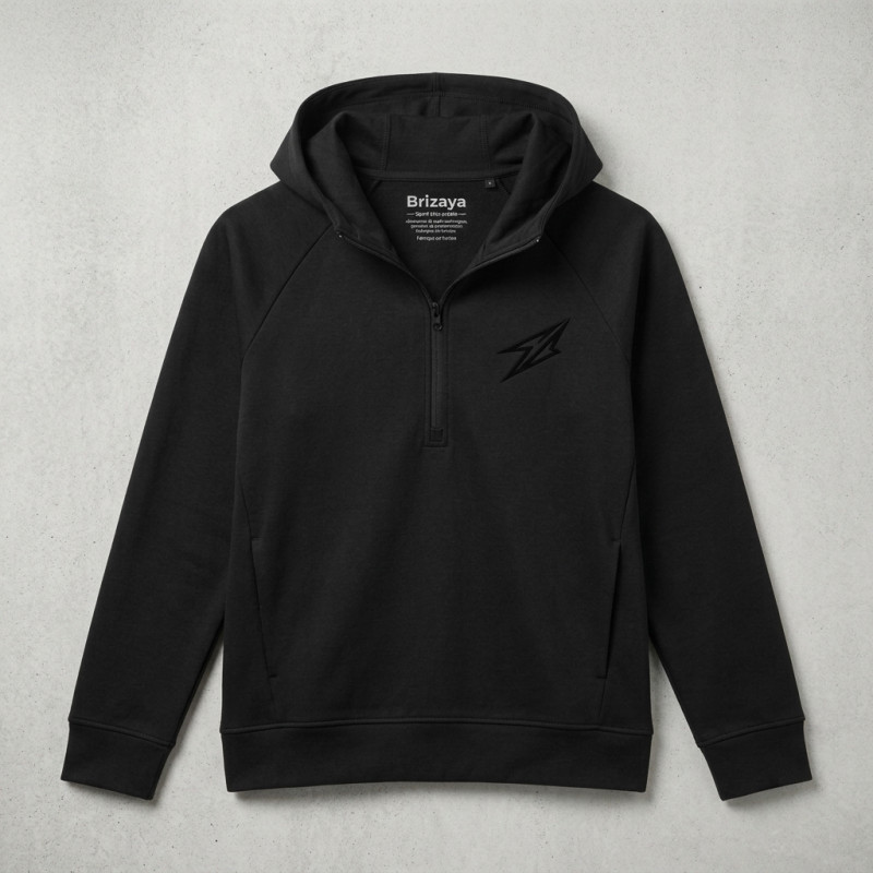 Veste a capuche Noir half zip pour femme