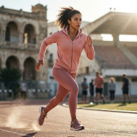 Veste a capuche Rose a zip pour femme