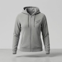 Veste a capuche Gris a zip pour femme