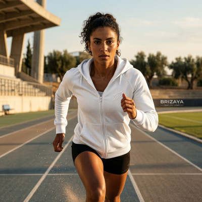 Veste a capuche Blanc a zip pour femme
