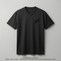 T-shirt Noir Premium over size col V
