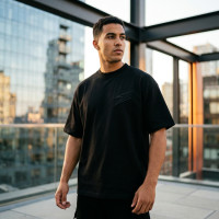 T-shirt Premium  over size col rond noir