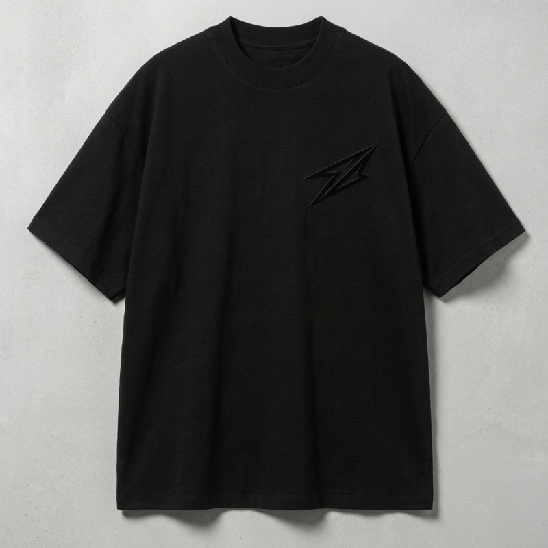 T-shirt Premium  over size col rond noir
