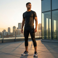 Legging 3/4 Noir pour Homme