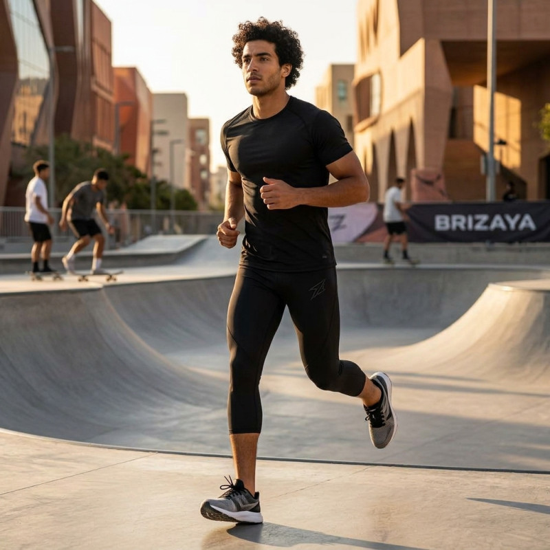 Legging 3/4 Noir pour Homme