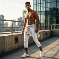 Legging 3/4 Blanc pour Homme