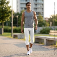 Legging 3/4 Blanc pour Homme