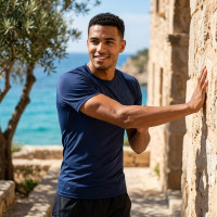 T-Shirt de Compression Homme Bleu Marine Brizaya Performance