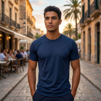 T-Shirt de Compression Homme Bleu Marine Brizaya Performance