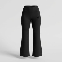 Pantalon Fluide Large Noir Taille Haute Élastiquée