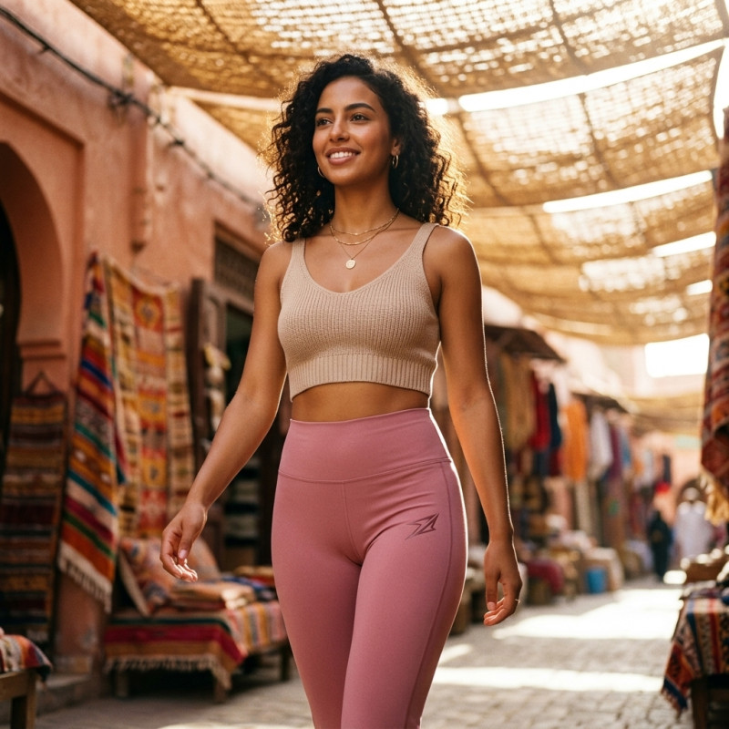 Pantalon Large Fluide Rose - Taille Haute Confort