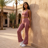 Pantalon Large Fluide Rose - Taille Haute Confort