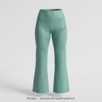 Pantalon Large Fluide Vert d'Eau Taille Haute