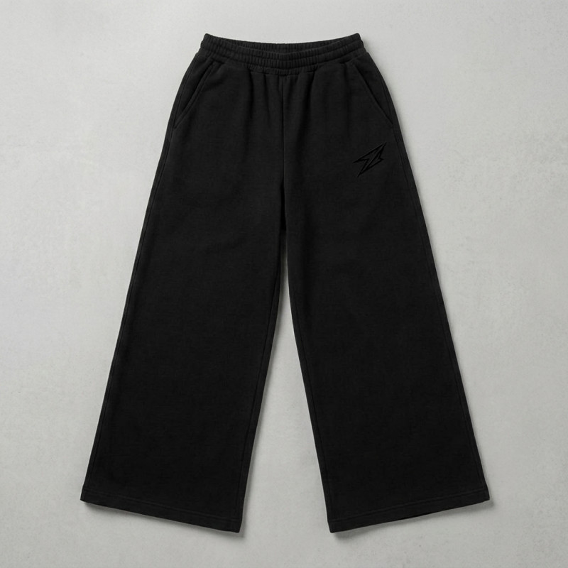 Pantalon palazo extra large noir pour femme