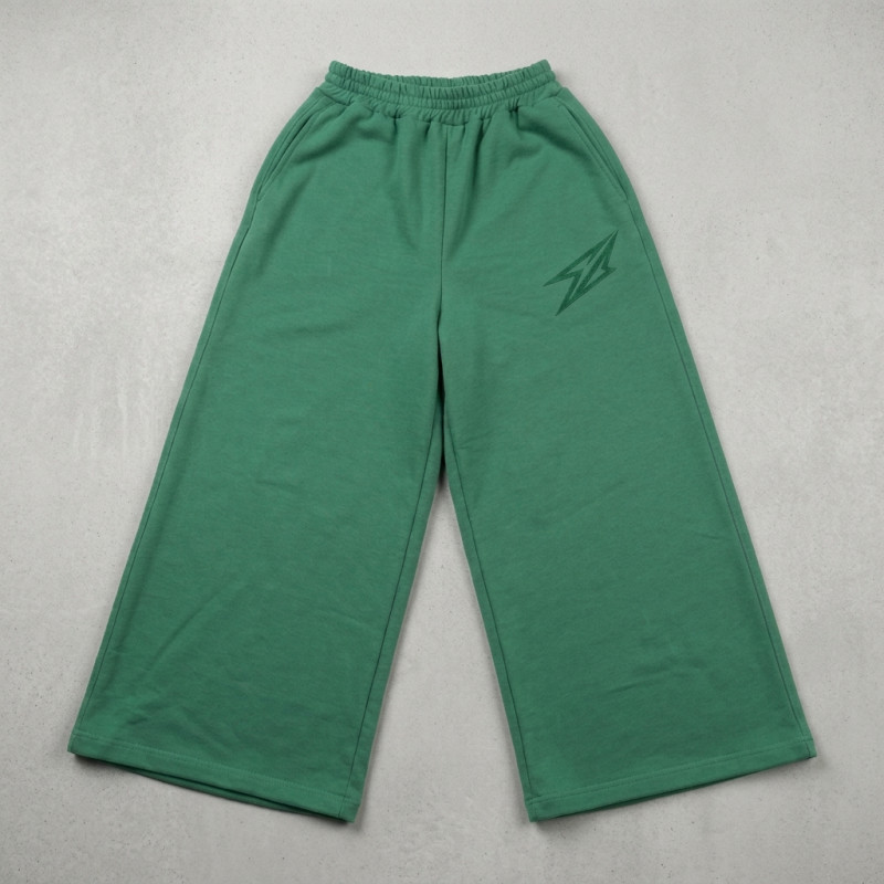 Pantalon palazo extra large vert pour femme