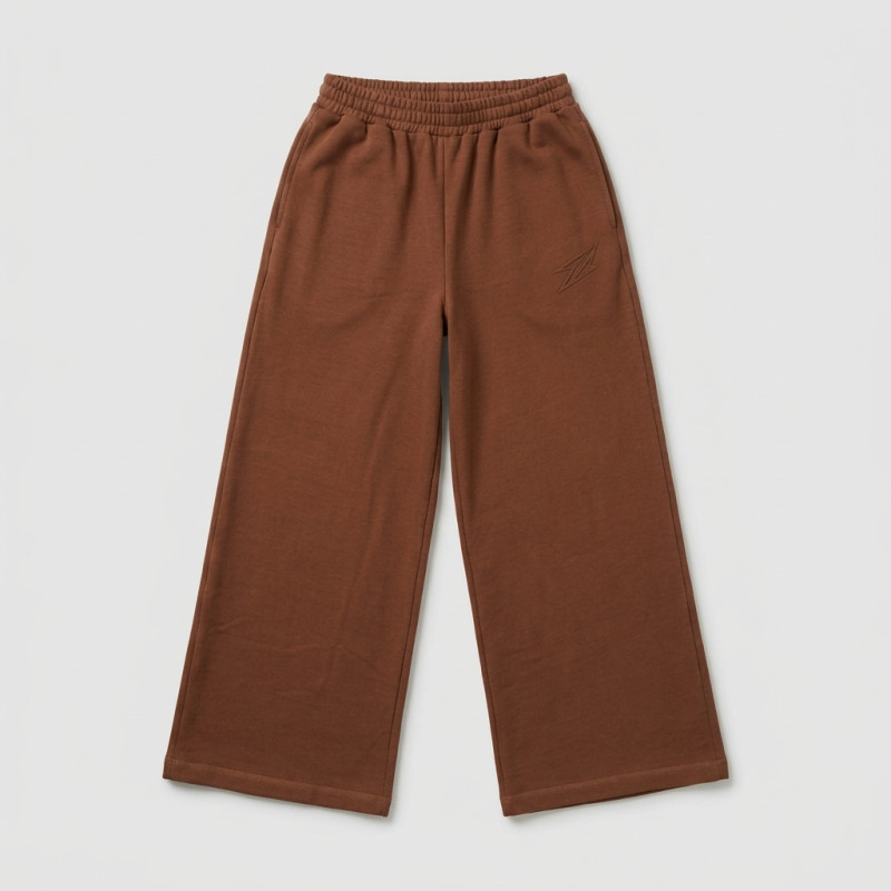 Pantalon Palazzo Large Marron Élégant pour Femme
